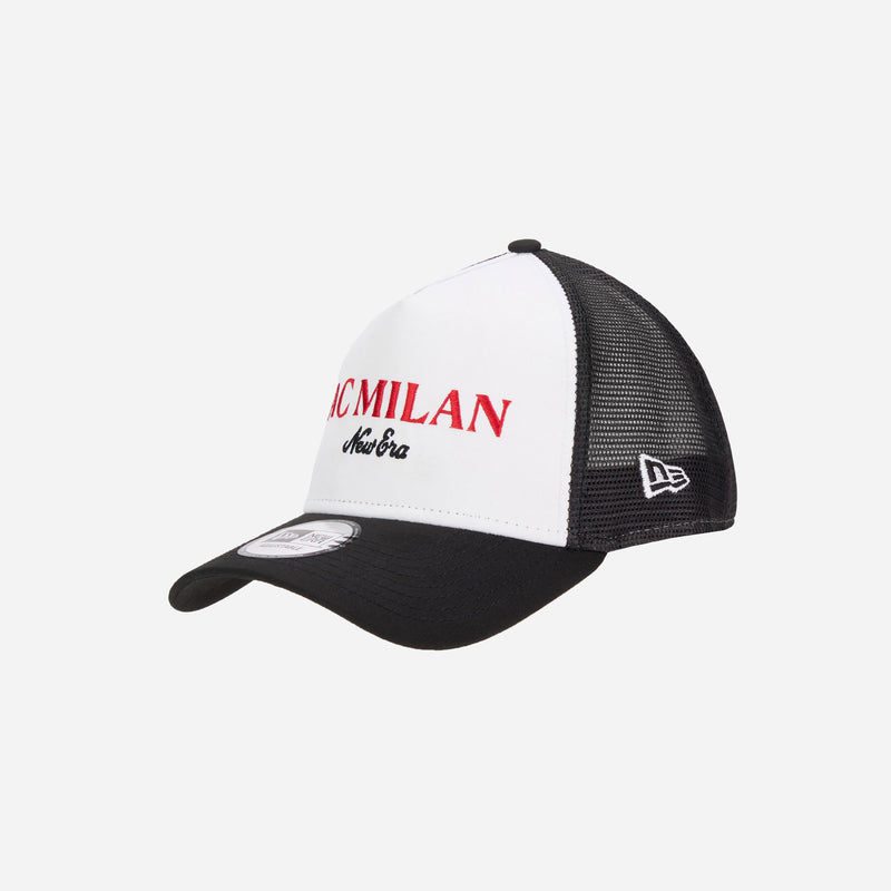 NEW ERA X AC MILAN TRUCKER CAP WORDMARK WITH LETTERING