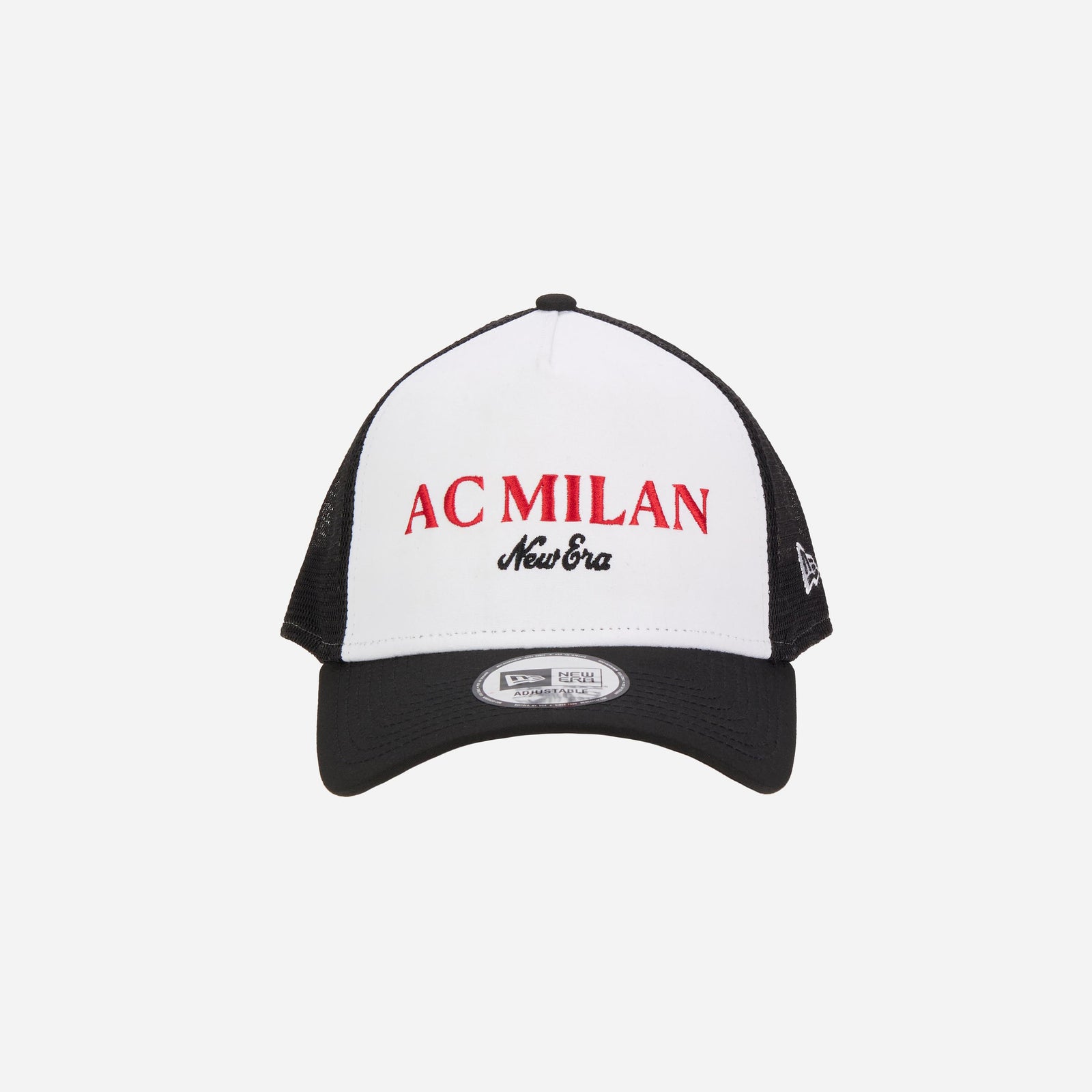 ■New Era■ AC Milan Floris A-Frame Trucker Ball Cap White S AC Milan White A-Frame Trucker Adult Cap - White and Red