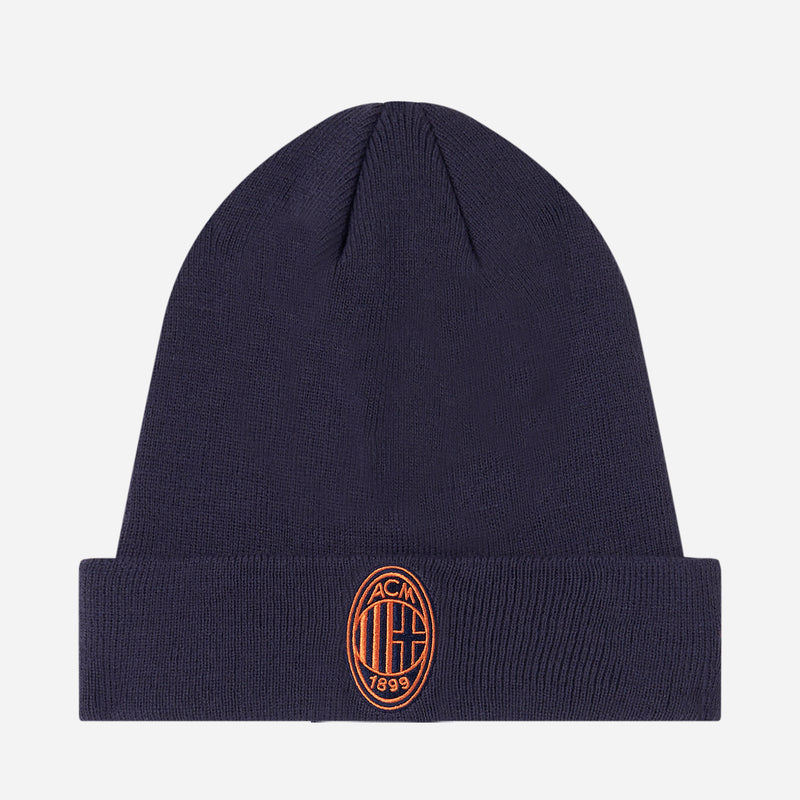 NEW ERA X AC MILAN BLUE BEANIE WITH LOGO