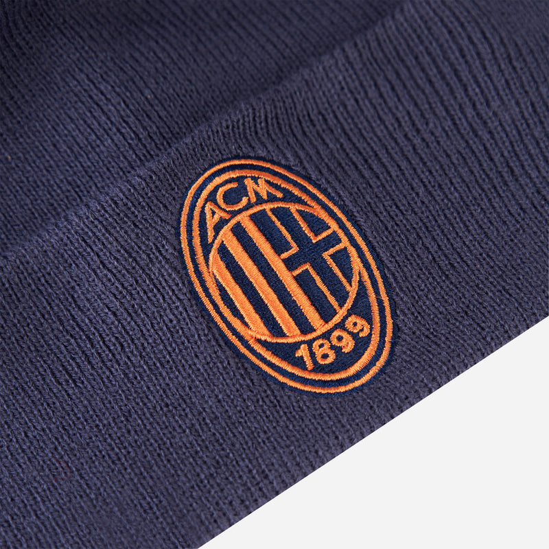 NEW ERA X AC MILAN BLUE BEANIE WITH LOGO