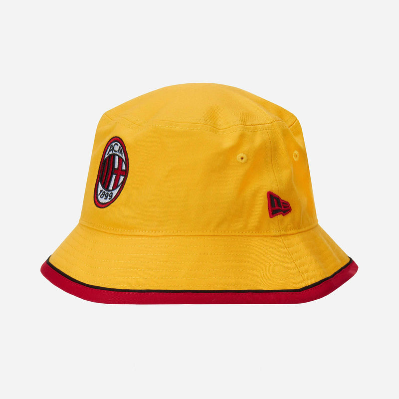 NEW ERA X AC MILAN YELLOW BUCKET HAT WITH LOGO