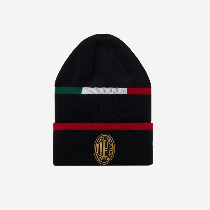 NEW ERA X AC MILAN BEANIE WITH LOGO AND ITALIAN FLAG