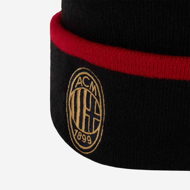 NEW ERA X AC MILAN BEANIE WITH LOGO AND ITALIAN FLAG