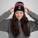 NEW ERA X AC MILAN BEANIE WITH LOGO AND STRIPES