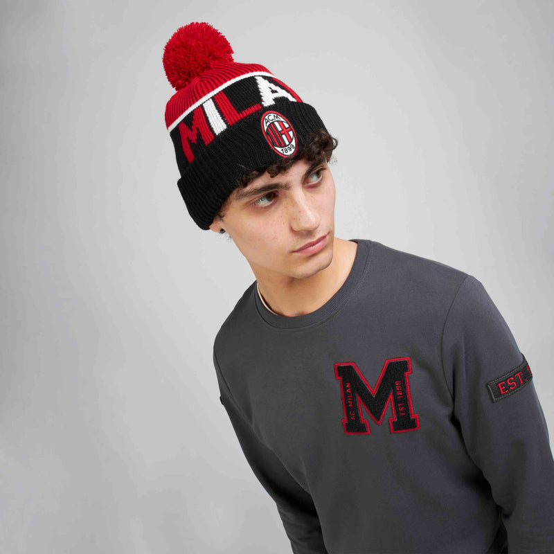 NEW ERA X AC MILAN BEANIE WITH BOBBLE