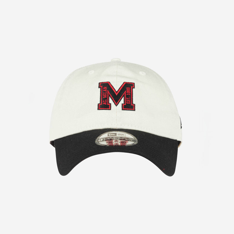 9TWENTY® NEW ERA X AC MILAN WHITE CAP WITH BLACK M