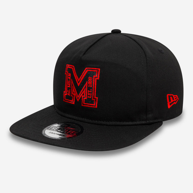 GOLFER NEW ERA X AC MILAN BLACK CAP WITH RED AND BLACK M