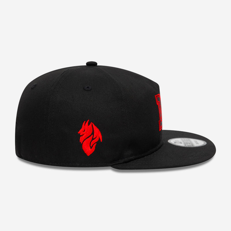 GOLFER NEW ERA X AC MILAN BLACK CAP WITH RED AND BLACK M