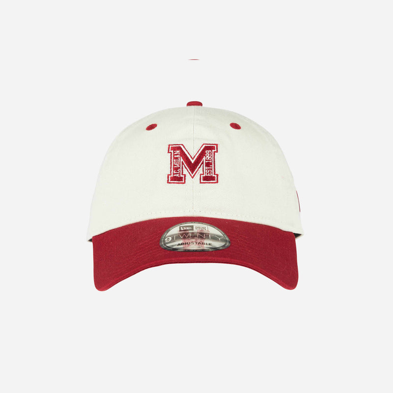 9TWENTY® NEW ERA X AC MILAN WHITE CAP WITH RED M