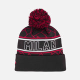 BERRETTO NEW ERA X AC MILAN NERO CON POMPOM