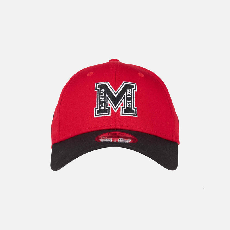 39THIRTY® NEW ERA X AC MILAN RED CAP WITH BLACK M