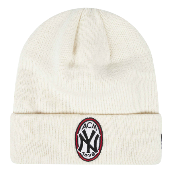 AC Milan x NY Yankees x New Era - WHITE BEANIE WITH LOGO