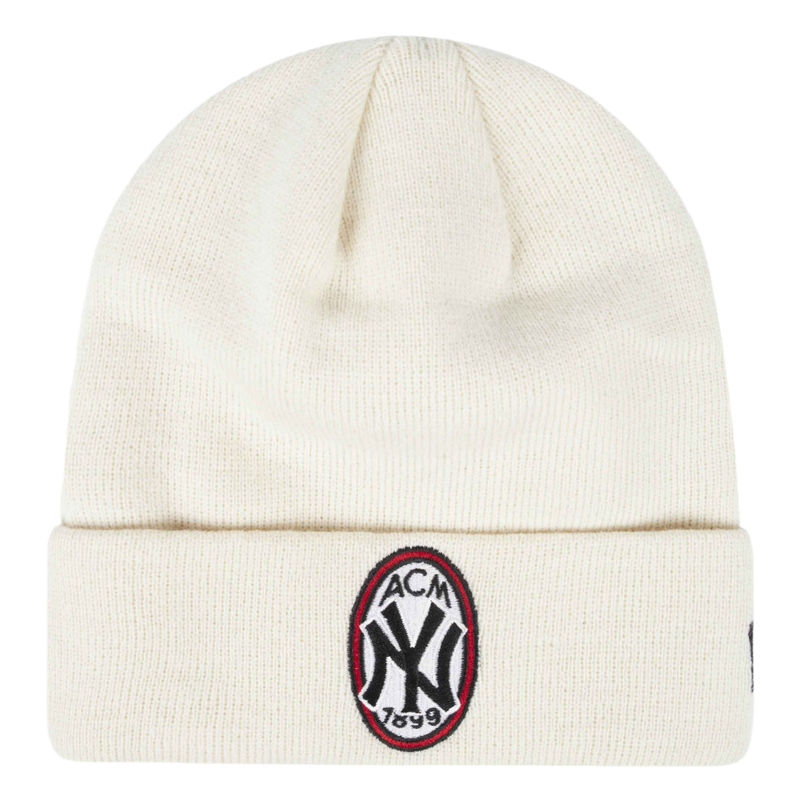 AC Milan x NY Yankees x New Era - WHITE BEANIE WITH LOGO