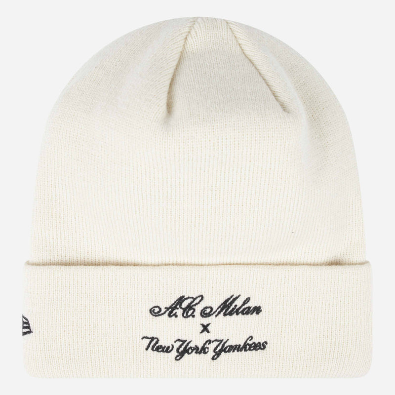 AC Milan x NY Yankees x New Era - WHITE BEANIE WITH LOGO