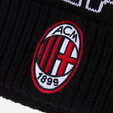 NEW ERA X AC MILAN BLACK AND RED BEANIE WITH POMPOM