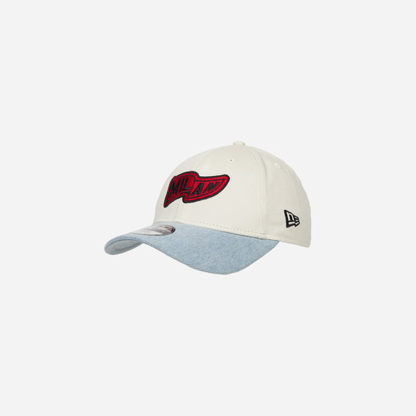 9FORTY® NEW ERA X AC MILAN KIDS WHITE CAP WITH DENIM VISOR