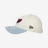 9FORTY® NEW ERA X AC MILAN YOUTH WHITE CAP WITH DENIM VISOR