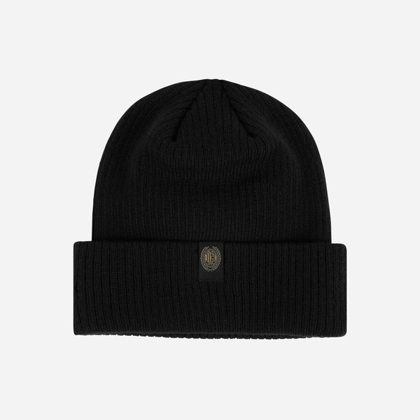 NEW ERA X AC MILAN BEANIE WITH GOLD EMBROIDERY