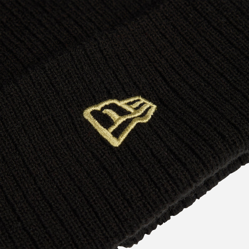 NEW ERA X AC MILAN BEANIE WITH GOLD EMBROIDERY