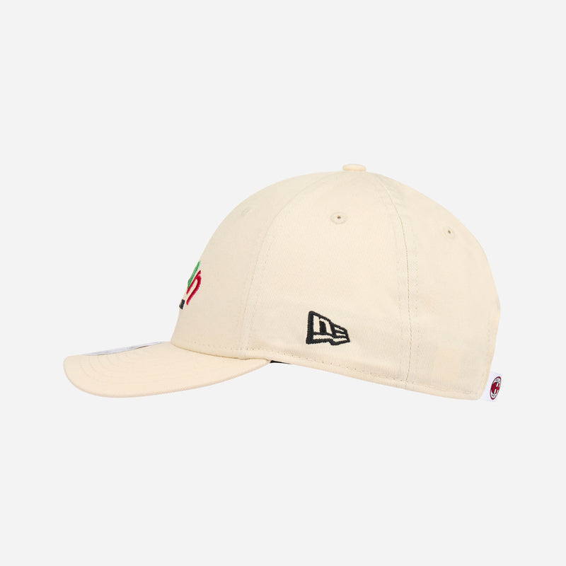 9FORTY® NEW ERA X AC MILAN WHITE CAP WITH “MILAN” LETTERING