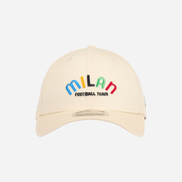 9FORTY® NEW ERA X AC MILAN WHITE CAP WITH “MILAN” LETTERING