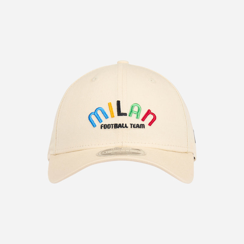 9FORTY® NEW ERA X AC MILAN WHITE CAP WITH “MILAN” LETTERING
