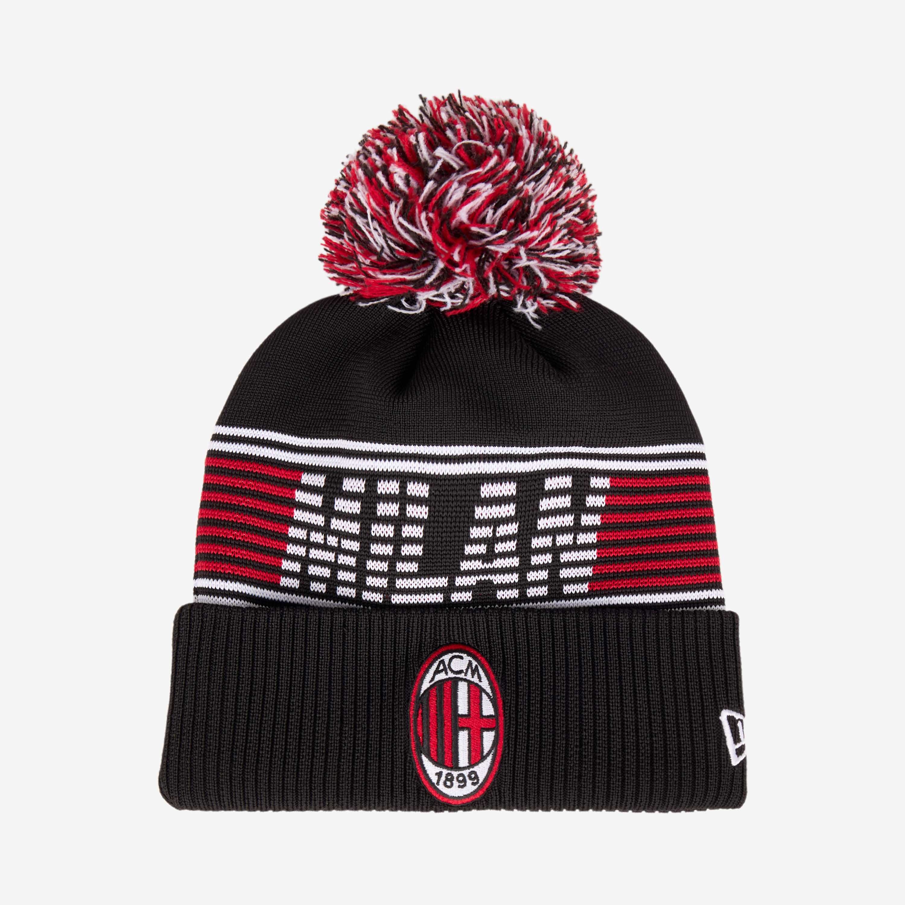 NEW ERA X AC MILAN BLACK AND RED BEANIE