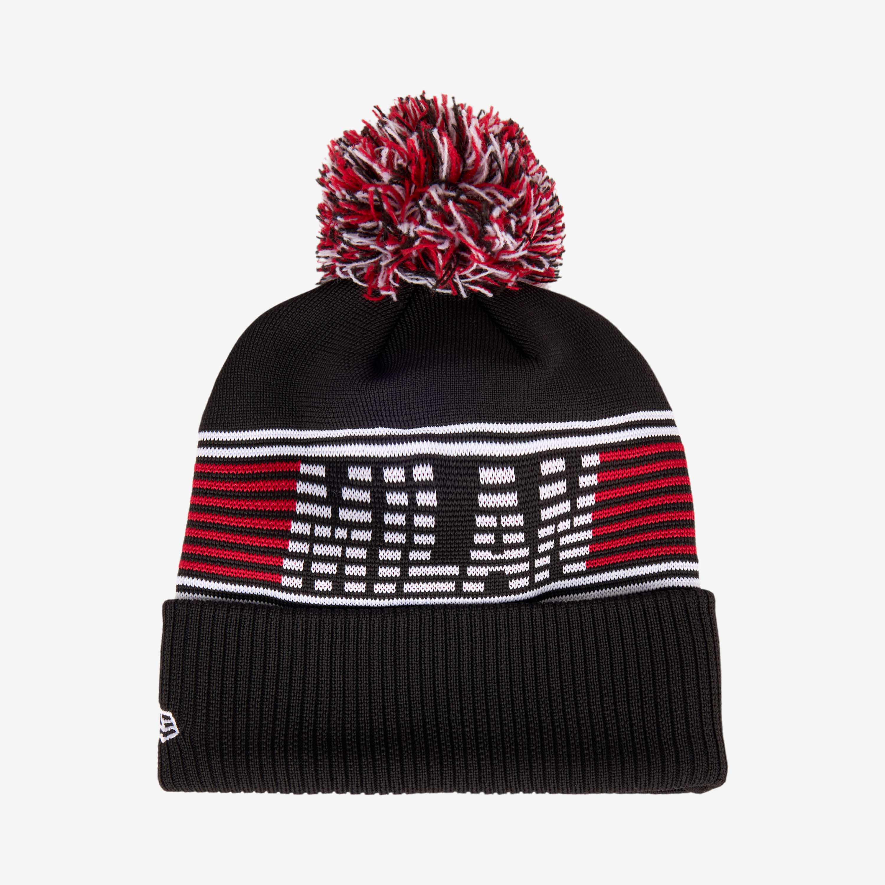 NEW ERA X AC MILAN BLACK AND RED BEANIE