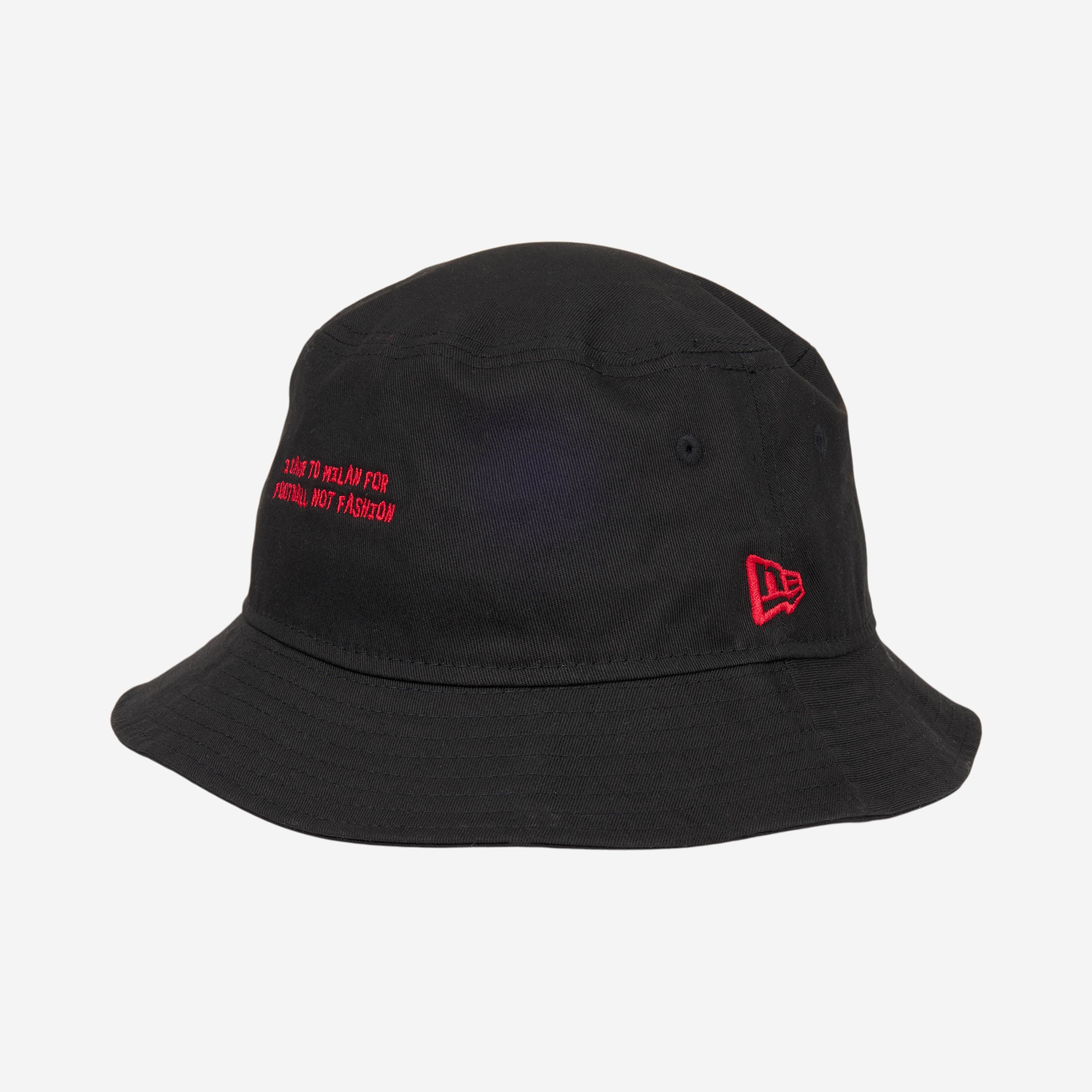 NEW ERA X AC MILAN BUCKET HAT WITH PHRASE
