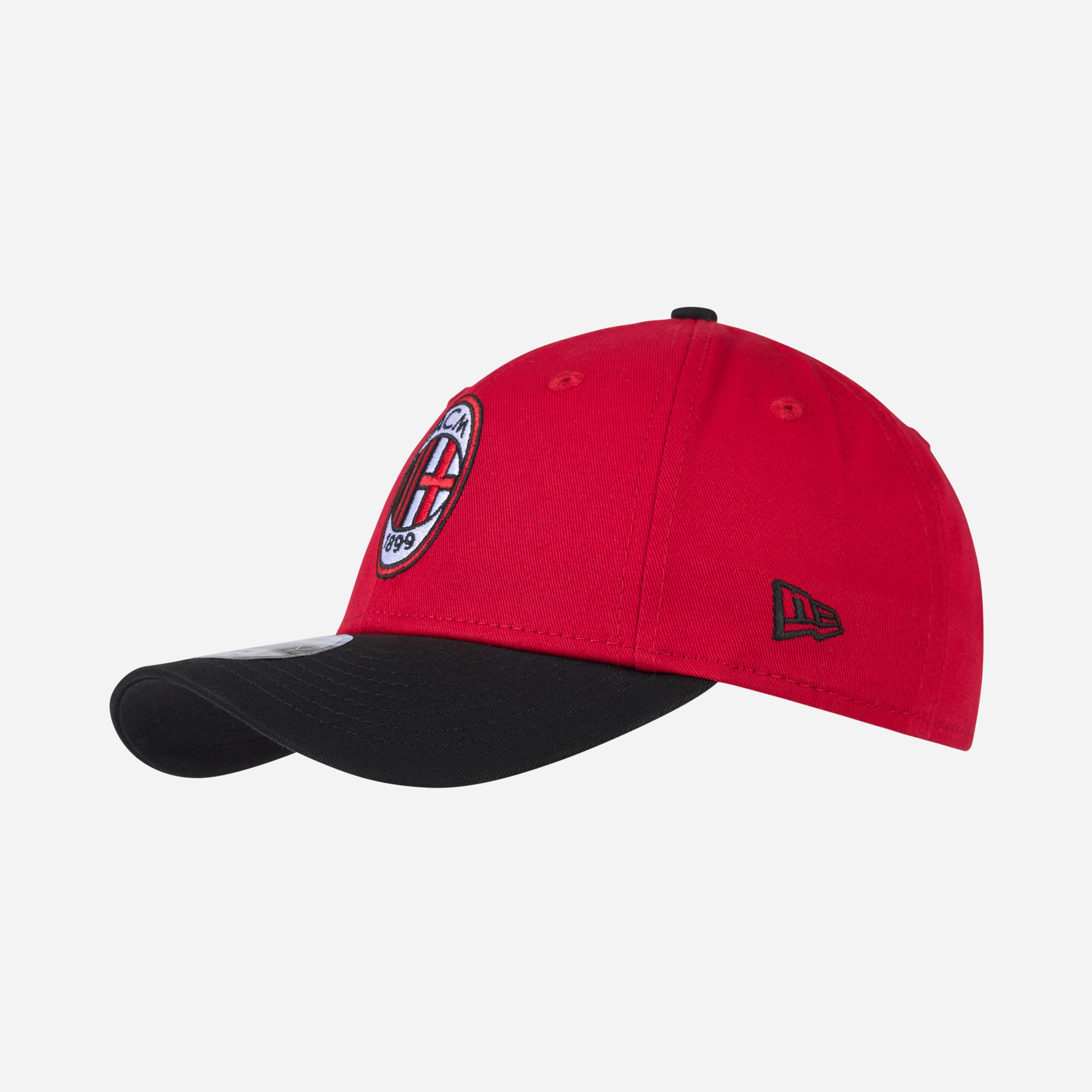 9FORTY® NEW ERA X AC MILAN KIDS RED AND BLACK CAP WITH LOGO