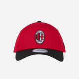 CAPPELLINO 9FORTY NEW ERA X AC MILAN ROSSO E NERO CON LOGO