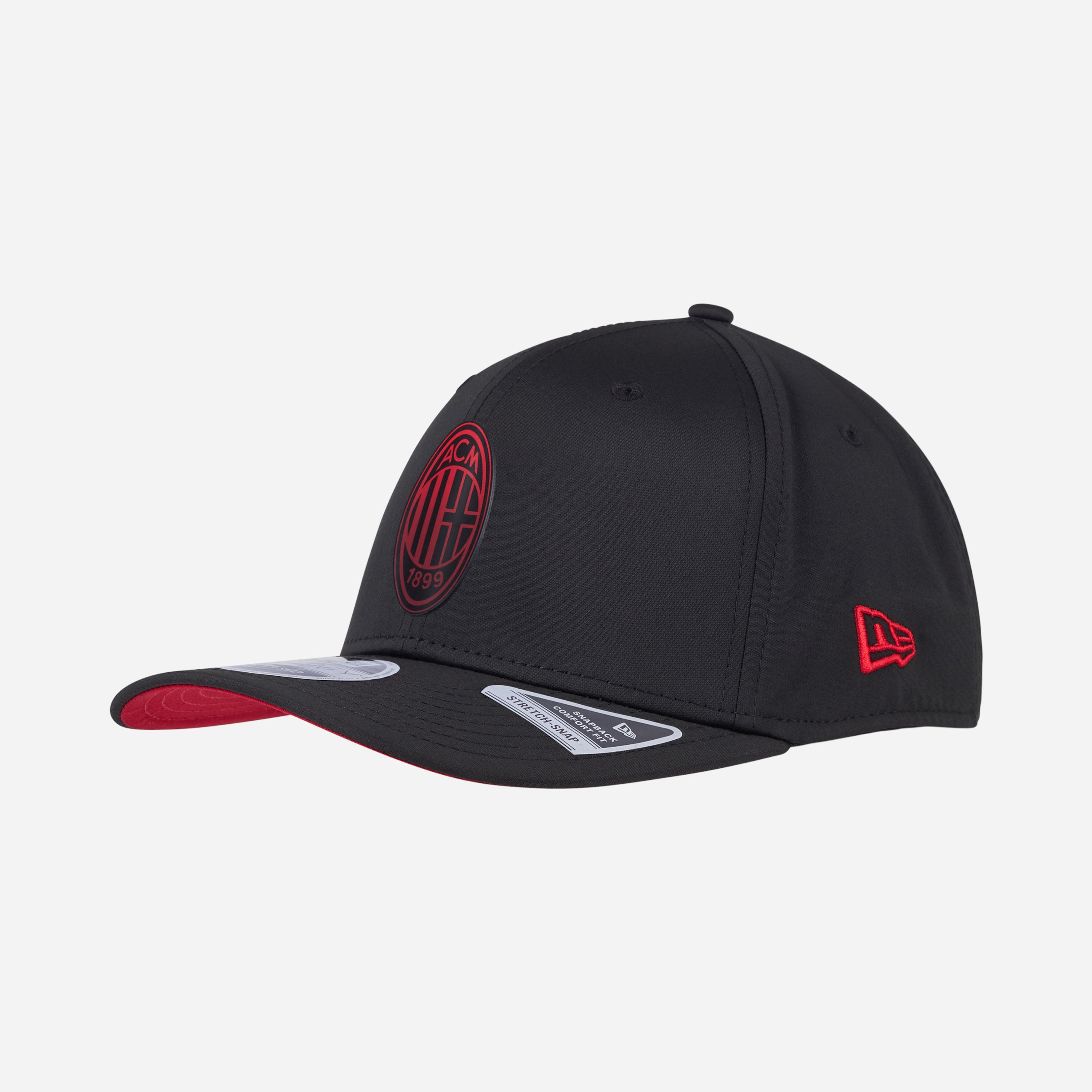 CAPPELLINO 9SEVENTY NEW ERA X AC MILAN NERO CON LOGO SFUMATO