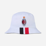 NEW ERA X AC MILAN WHITE BUCKET HAT WITH EMBROIDERED LOGO