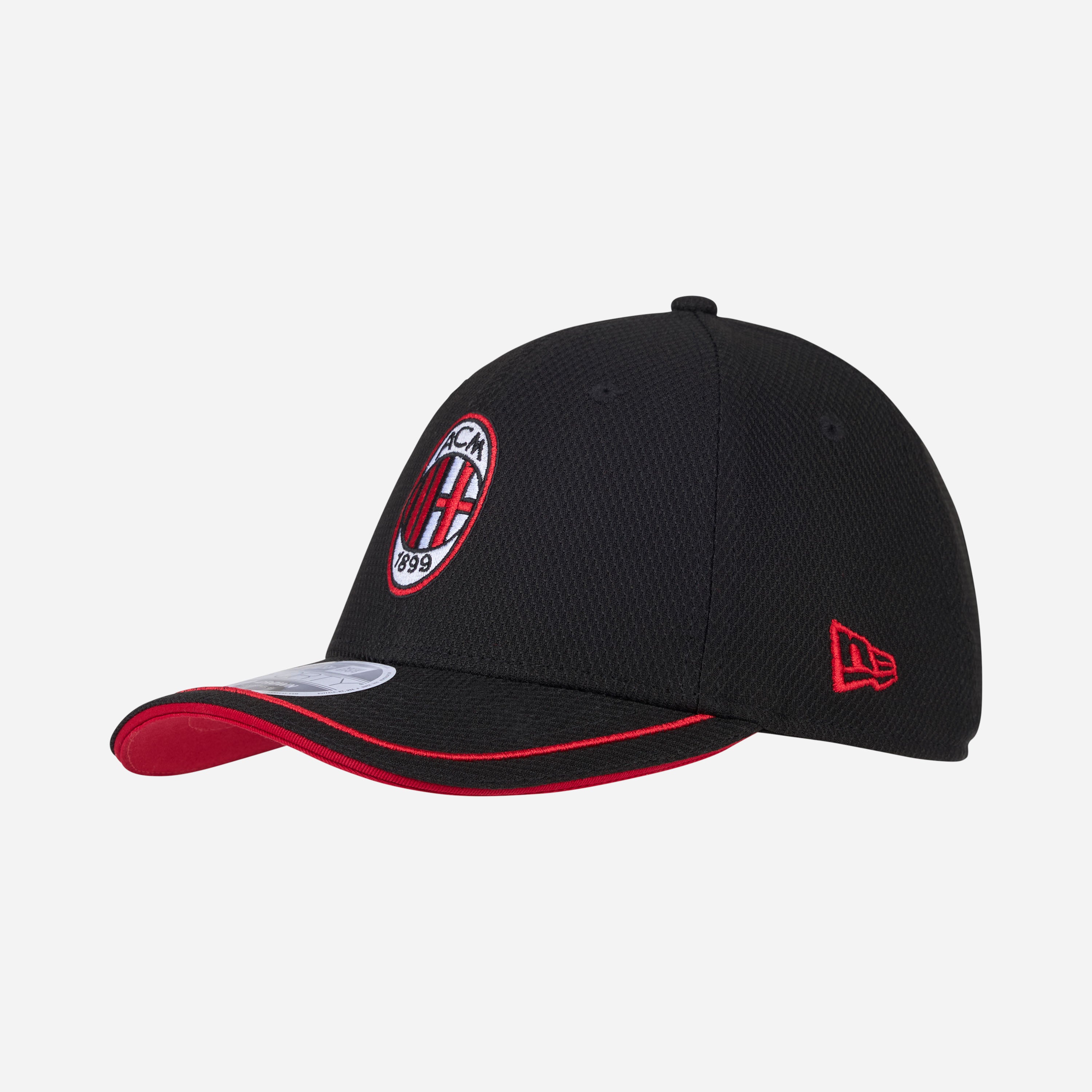 9FORTY NEW ERA X AC MILAN BLACK CAP WITH EMBROIDERED LOGO