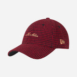9FORTY NEW ERA X AC MILAN RED AND BLACK CAP WITH GOLD EMBROIDERY