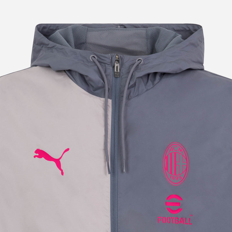 MILAN PREMATCH 2024 JACKET WITH ZIPPER AND HOOD | AC Milan Store