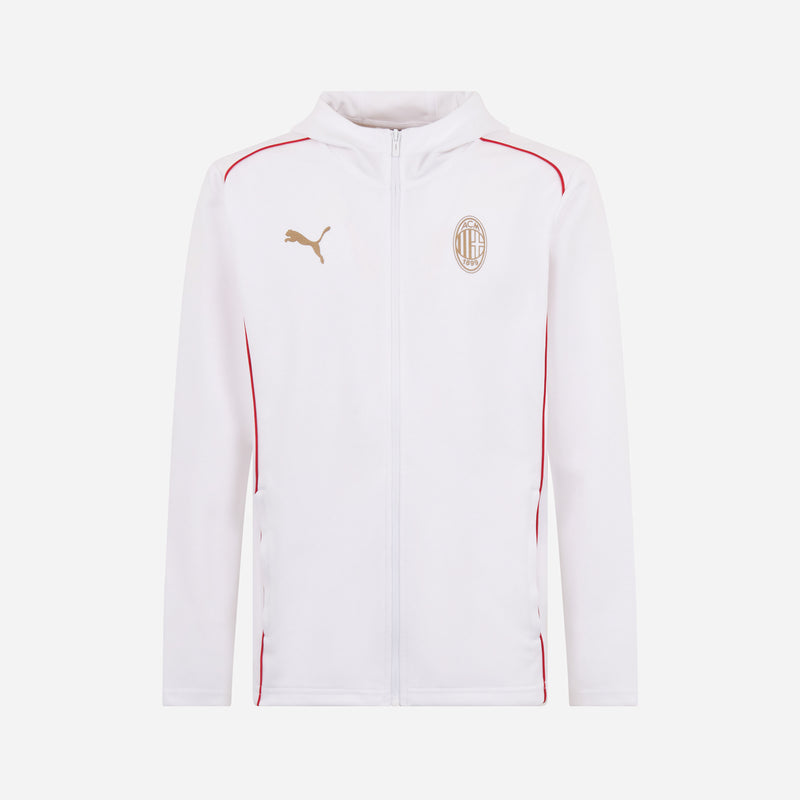 FELPA MILAN CASUALS 2024/25 CON ZIP E CAPPUCCIO