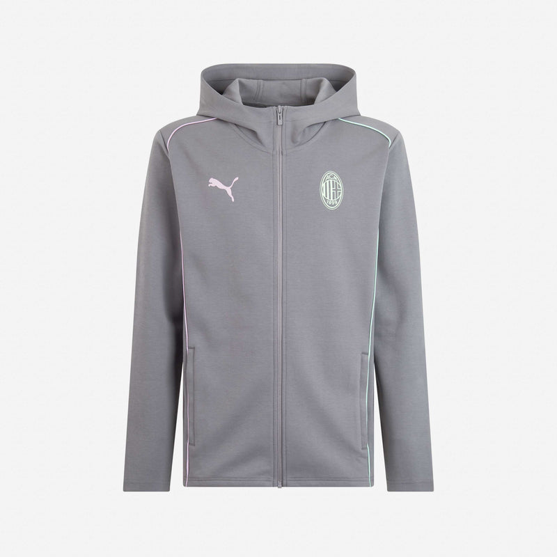 FELPA MILAN CASUALS 2024/25 CON ZIP E CAPPUCCIO