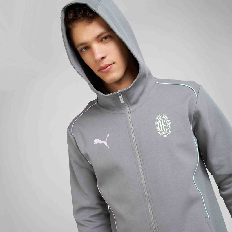 Felpa in misto cotone grigia regular fit con cappuccio e zip EVERLAST da Uomo Felpa in misto cotone grigia regular fit con cappuccio e zip EVERLAST da Uomo