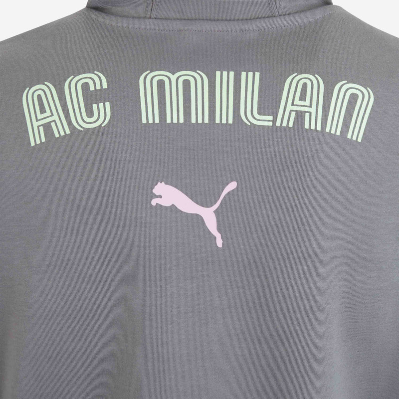 FELPA MILAN CASUALS 2024/25 CON ZIP E CAPPUCCIO