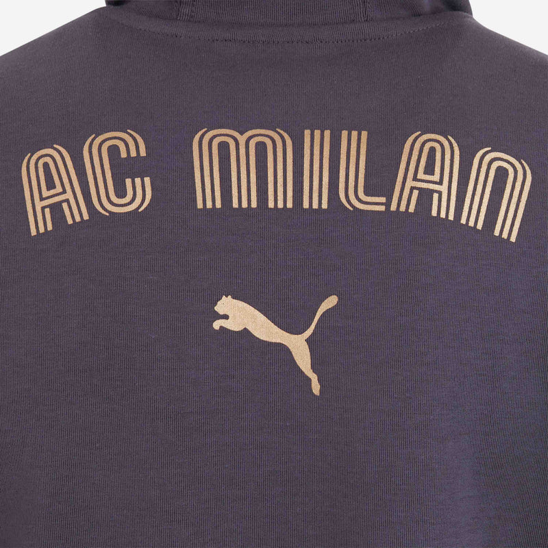 FELPA MILAN CASUALS 2024/25 CON ZIP E CAPPUCCIO