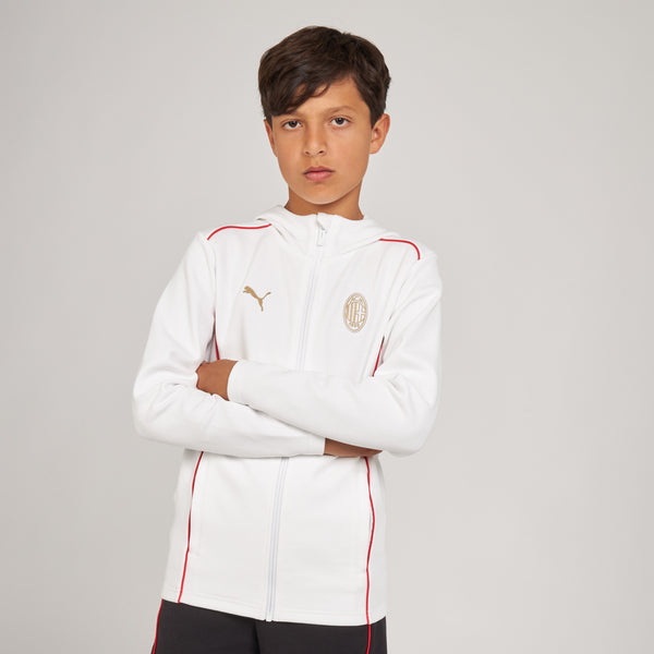 FELPA MILAN CASUALS DA BAMBINO CON ZIP E CAPPUCCIO 2024/25