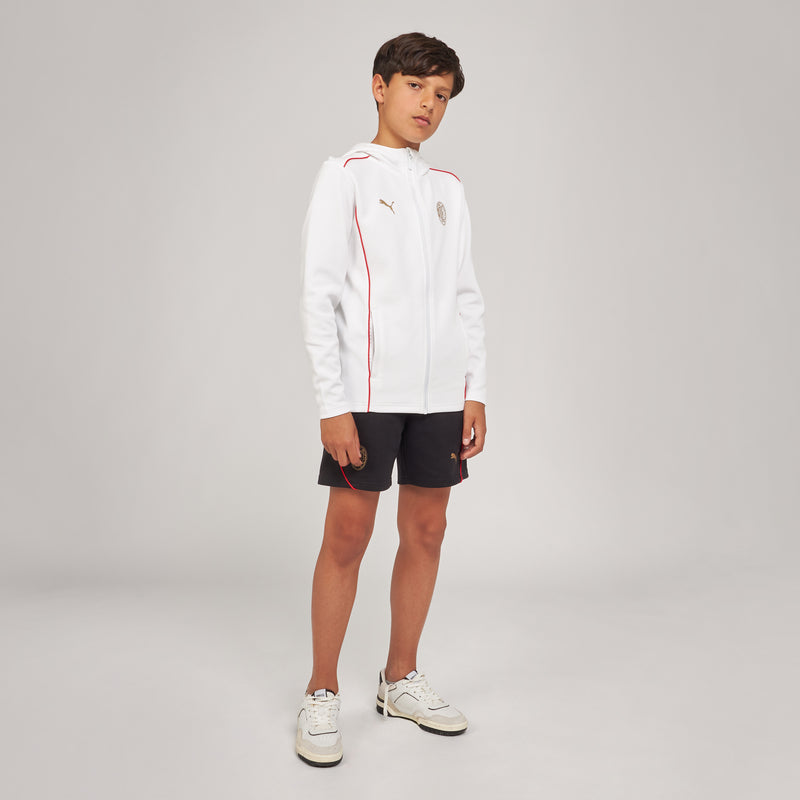 FELPA MILAN CASUALS DA BAMBINO CON ZIP E CAPPUCCIO 2024/25