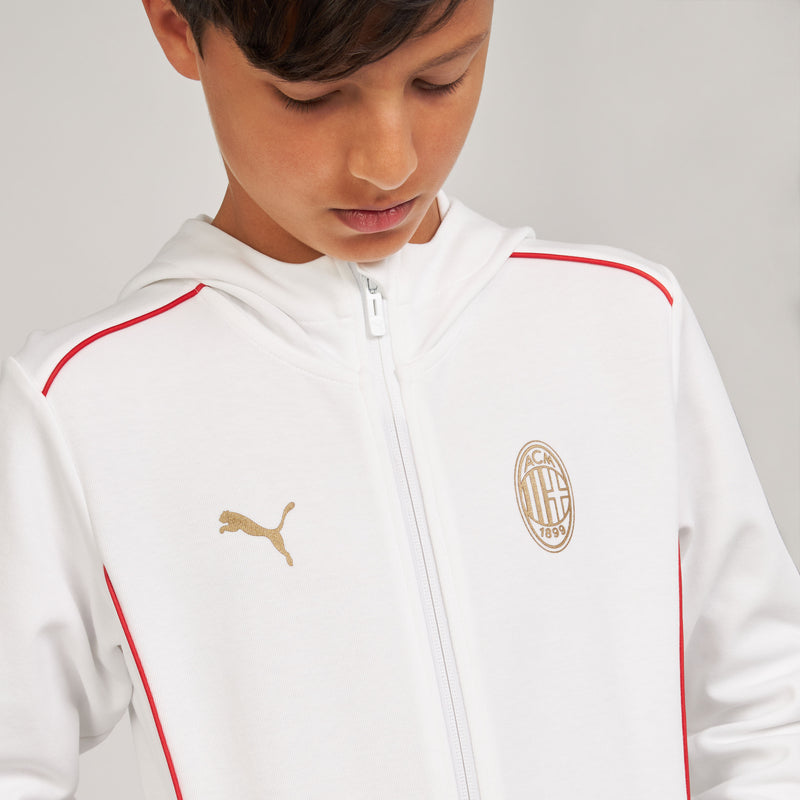 FELPA MILAN CASUALS DA BAMBINO CON ZIP E CAPPUCCIO 2024/25