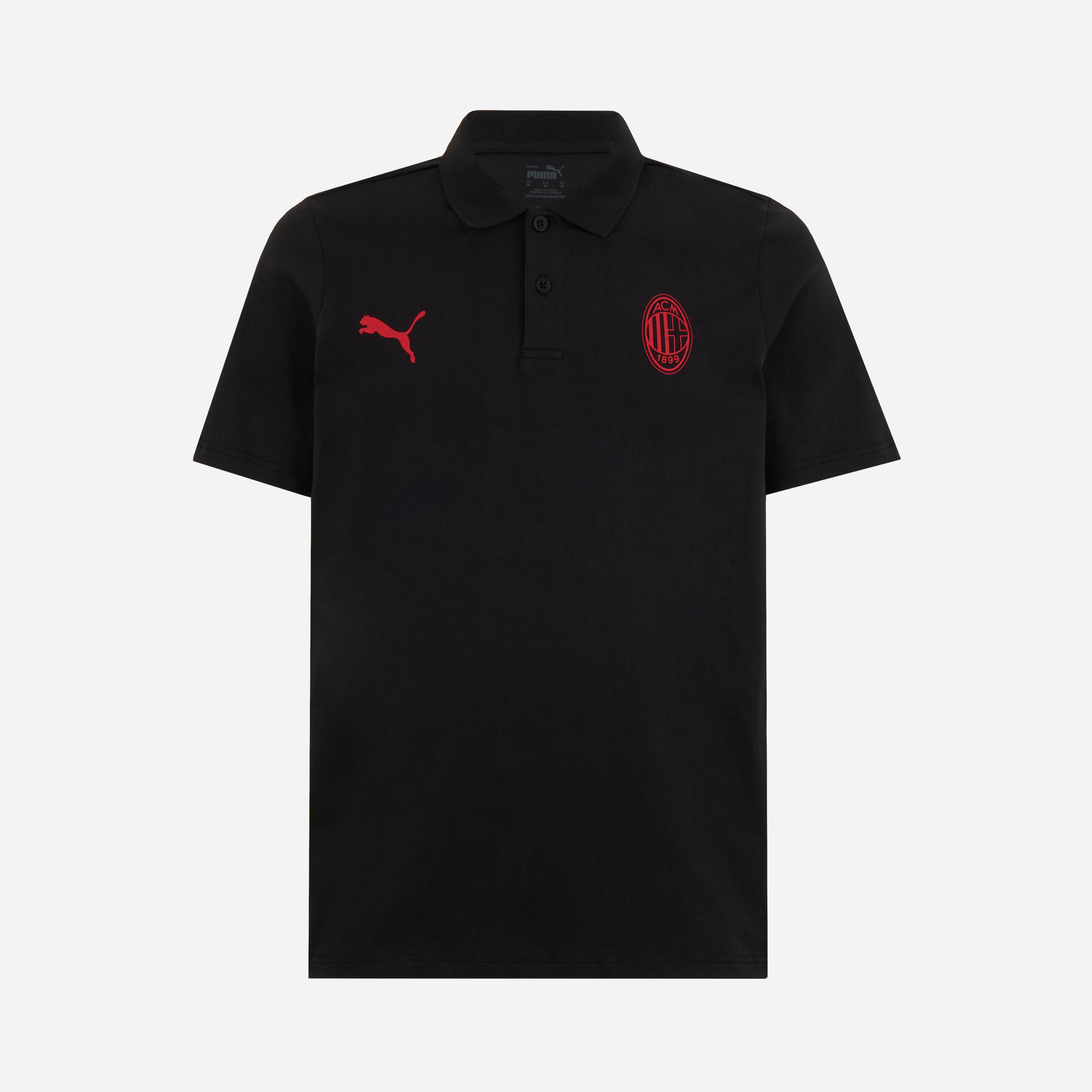 AC MILAN ESSENTIAL COLLECTION BLACK SHORT-SLEEVED POLO SHIRT | AC Milan ...