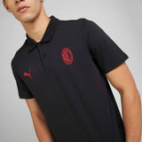 AC MILAN ESSENTIAL COLLECTION BLACK SHORT-SLEEVED POLO SHIRT