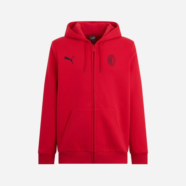 AC MILAN GOLD ESSENTIAL COLLECTION RED ZIPPED HOODIE