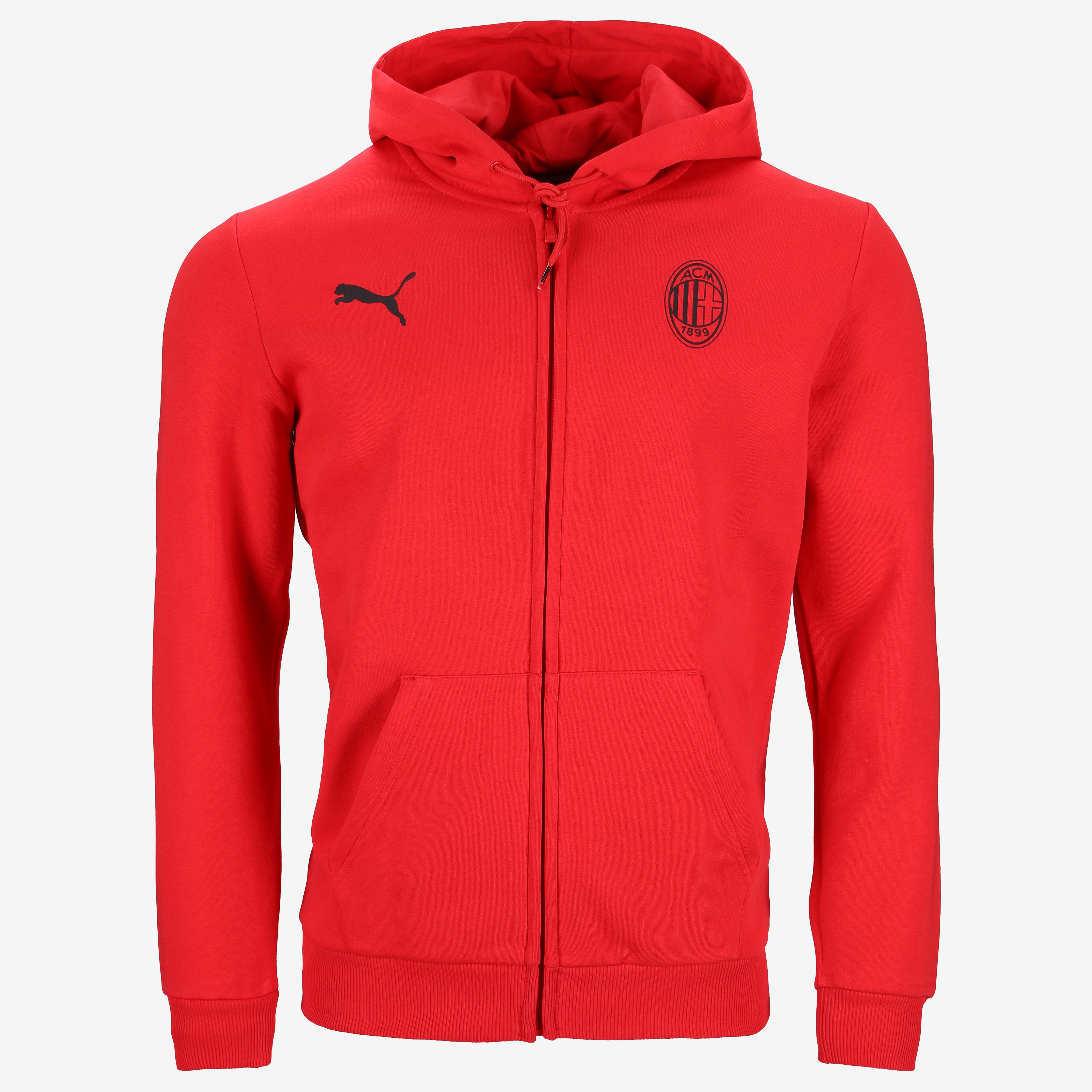 AC MILAN ESSENTIAL COLLECTION RED ZIPPED HOODIE