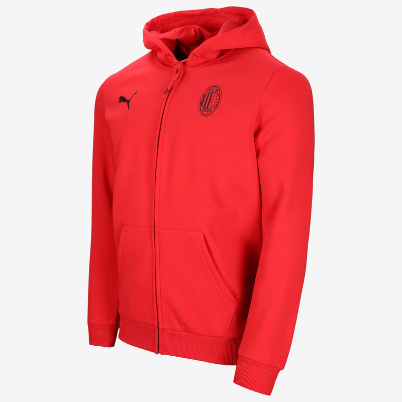 AC MILAN ESSENTIAL COLLECTION RED ZIPPED HOODIE AC Milan Store