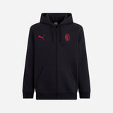 AC MILAN ESSENTIAL COLLECTION BLACK ZIPPED HOODIE